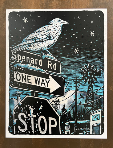 White Raven print