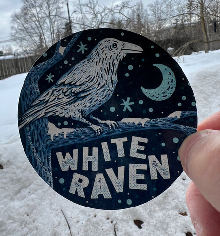White Raven Sticker