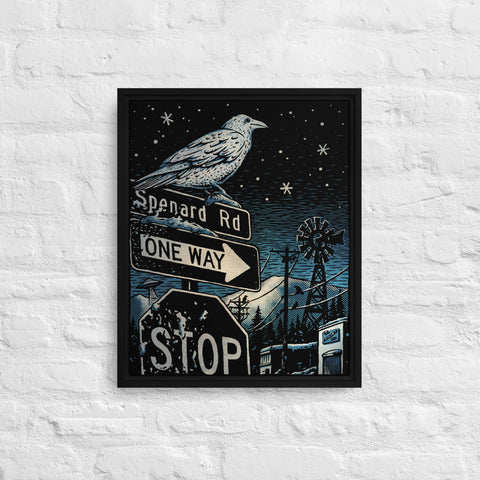 White Raven 16x20 Framed canvas