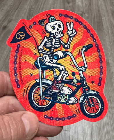 Skeleton Biking sticker