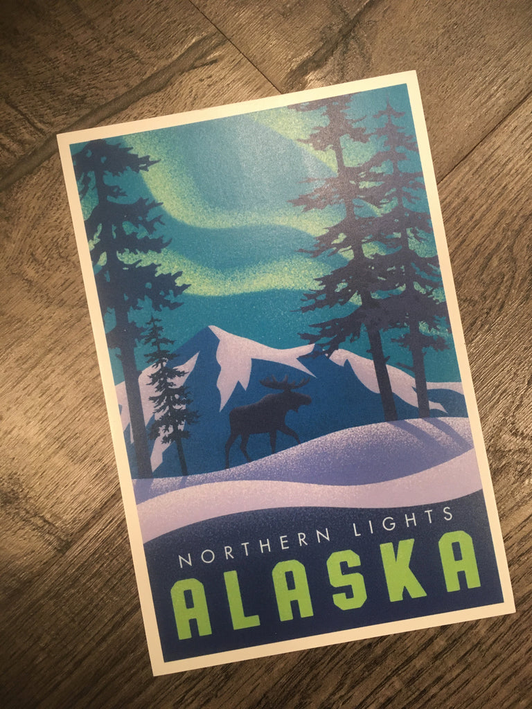 Northern Lights postcard